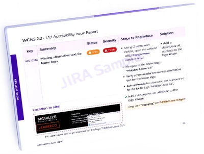 Sample of Jira ready summary